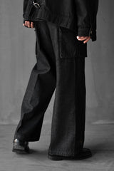 MILITARY CARGO WIDE DENIM PANTS