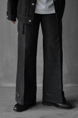 MILITARY CARGO WIDE DENIM PANTS