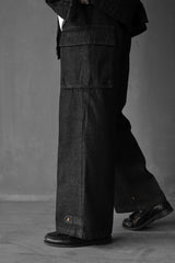 MILITARY CARGO WIDE DENIM PANTS