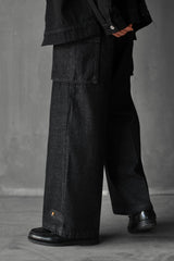 MILITARY CARGO WIDE DENIM PANTS