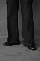 MILITARY CARGO WIDE DENIM PANTS