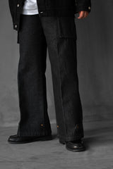 MILITARY CARGO WIDE DENIM PANTS