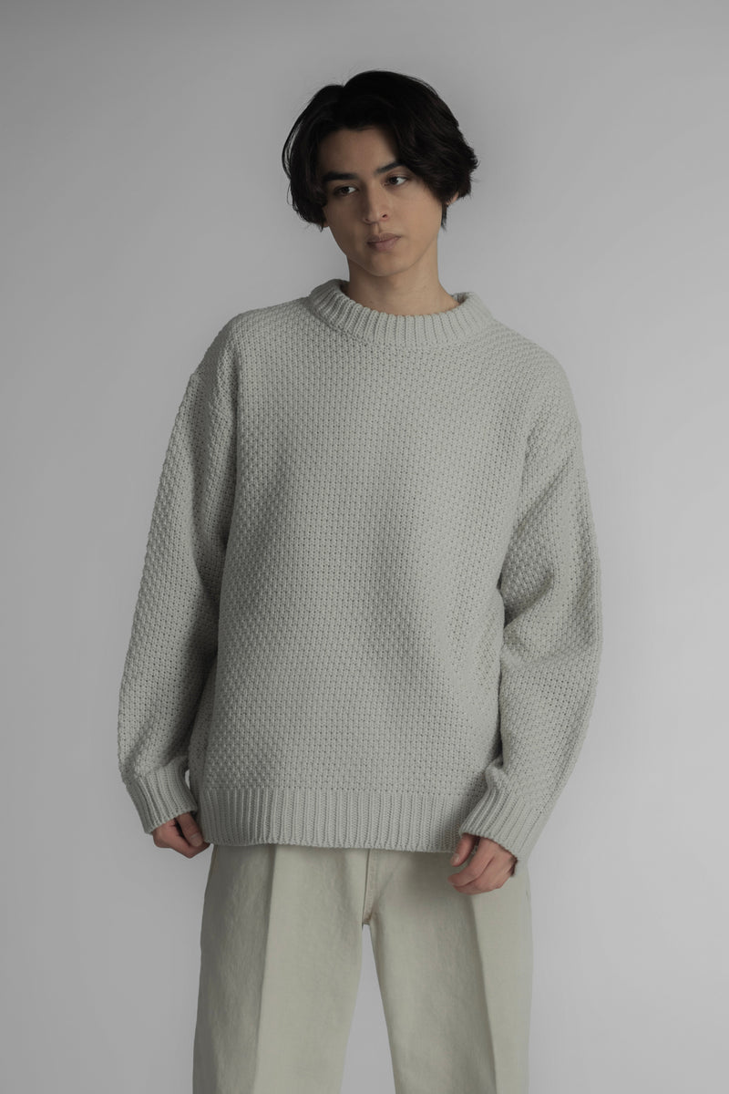 SEED STITCH CREW NECK KNIT