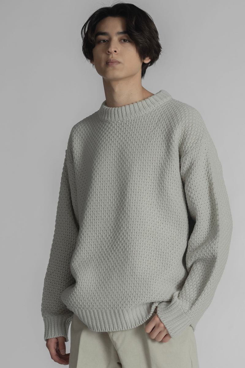 SEED STITCH CREW NECK KNIT