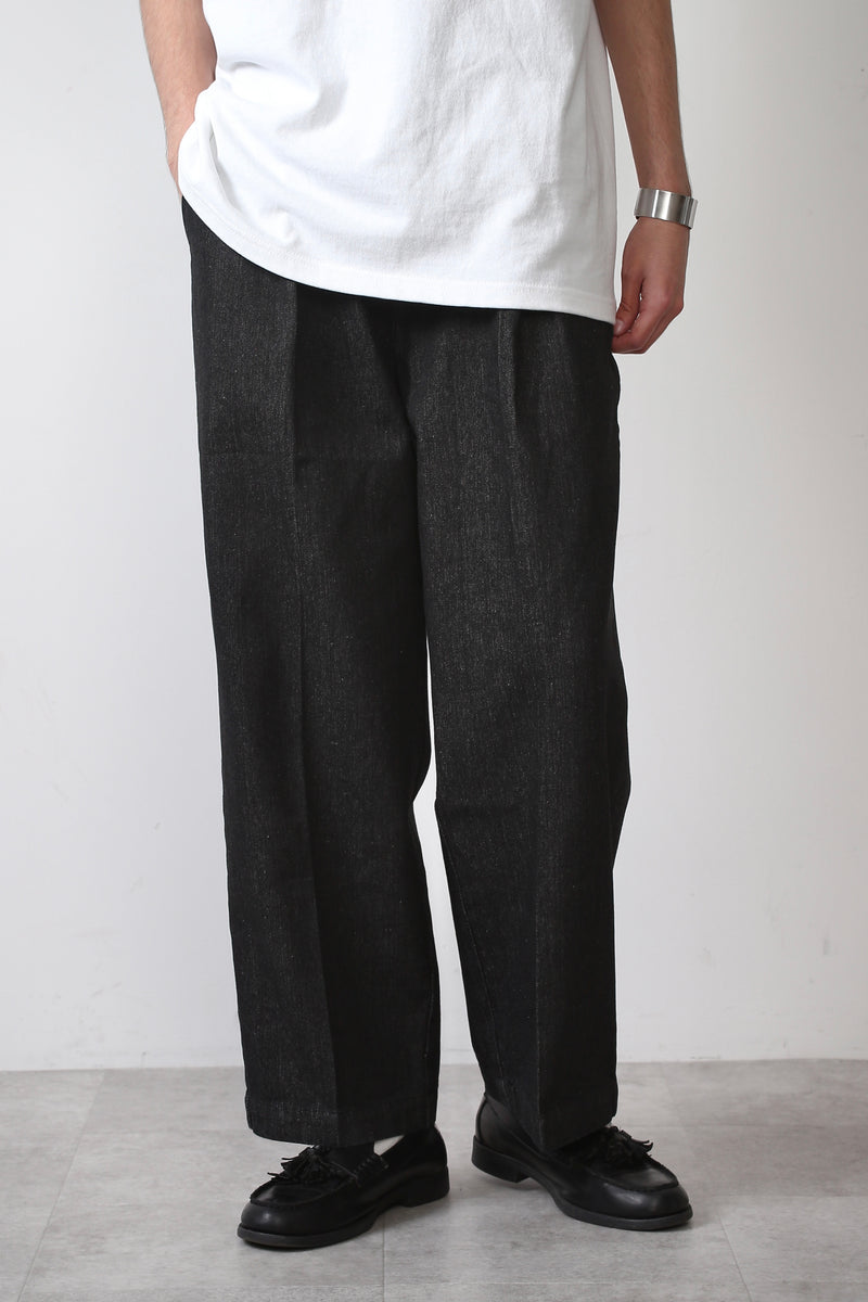 極』WIDE PLEATS BALLOON DENIM – NOIR ET BLANC